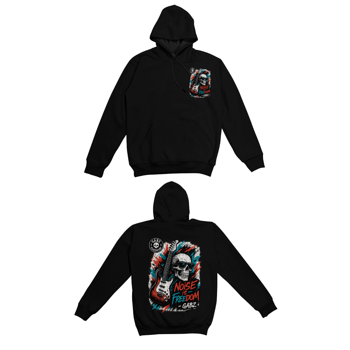 Polera manga Larga Noise is Freedom GABZ PNMLNFB color Negro