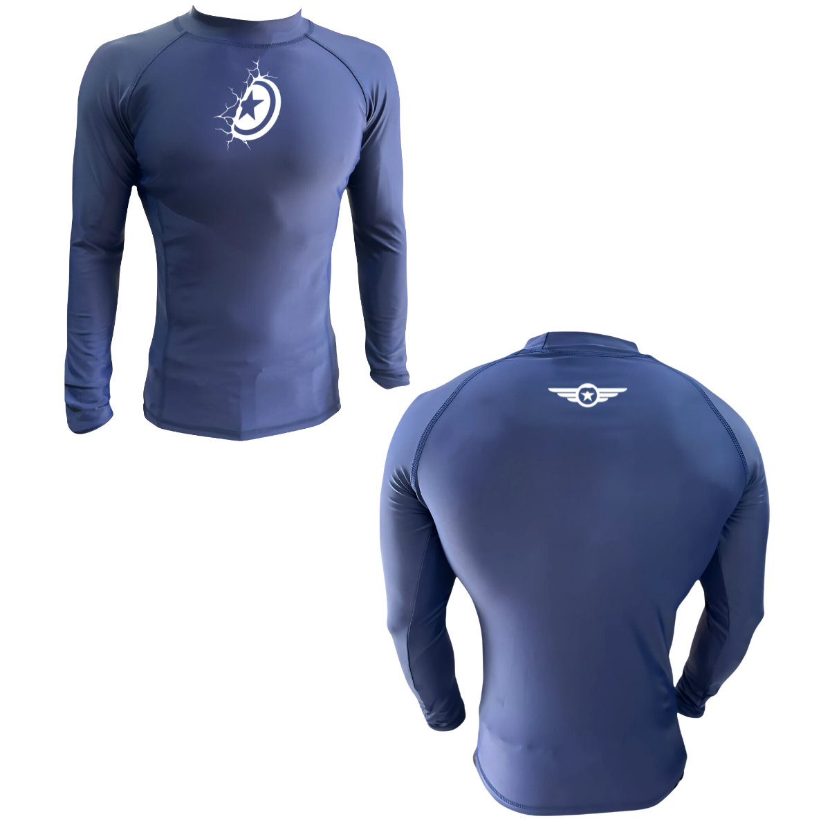 LICRA CON PROTECCIÓN UV AQUAMODA LAMAMAN AMÉRICA AZUL NIÑO LOGO BLANCO REFLECTIVO