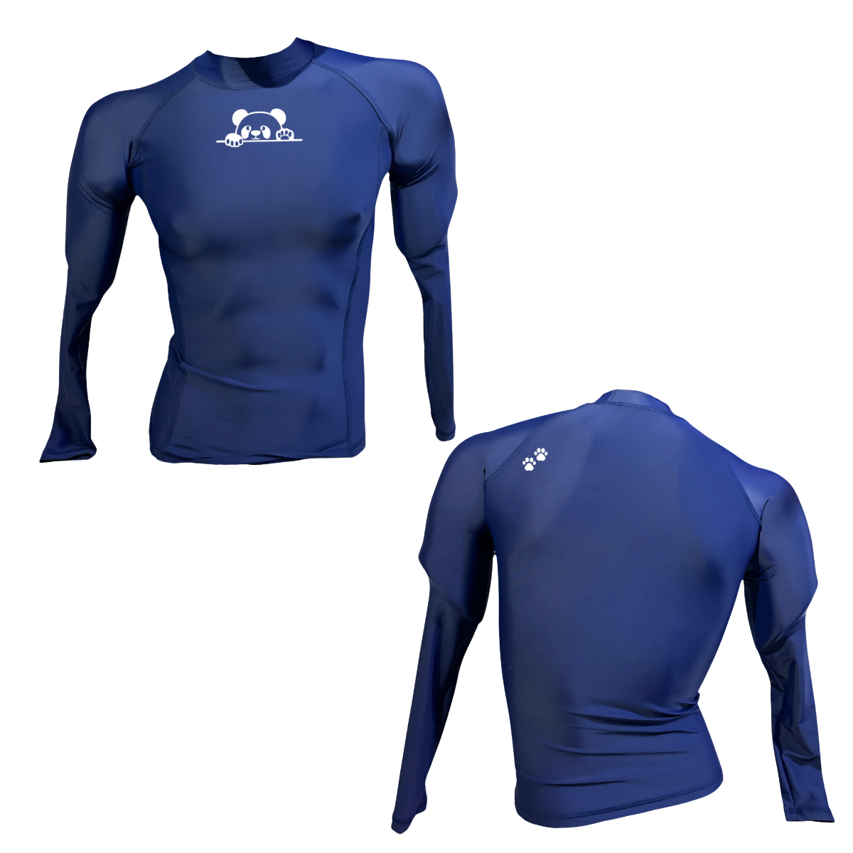 LICRA CON PROTECCIÓN UV AQUAMODA LAMOSAH OSO AZUL HOMBRE LOGO BLANCO REFLECTIVO