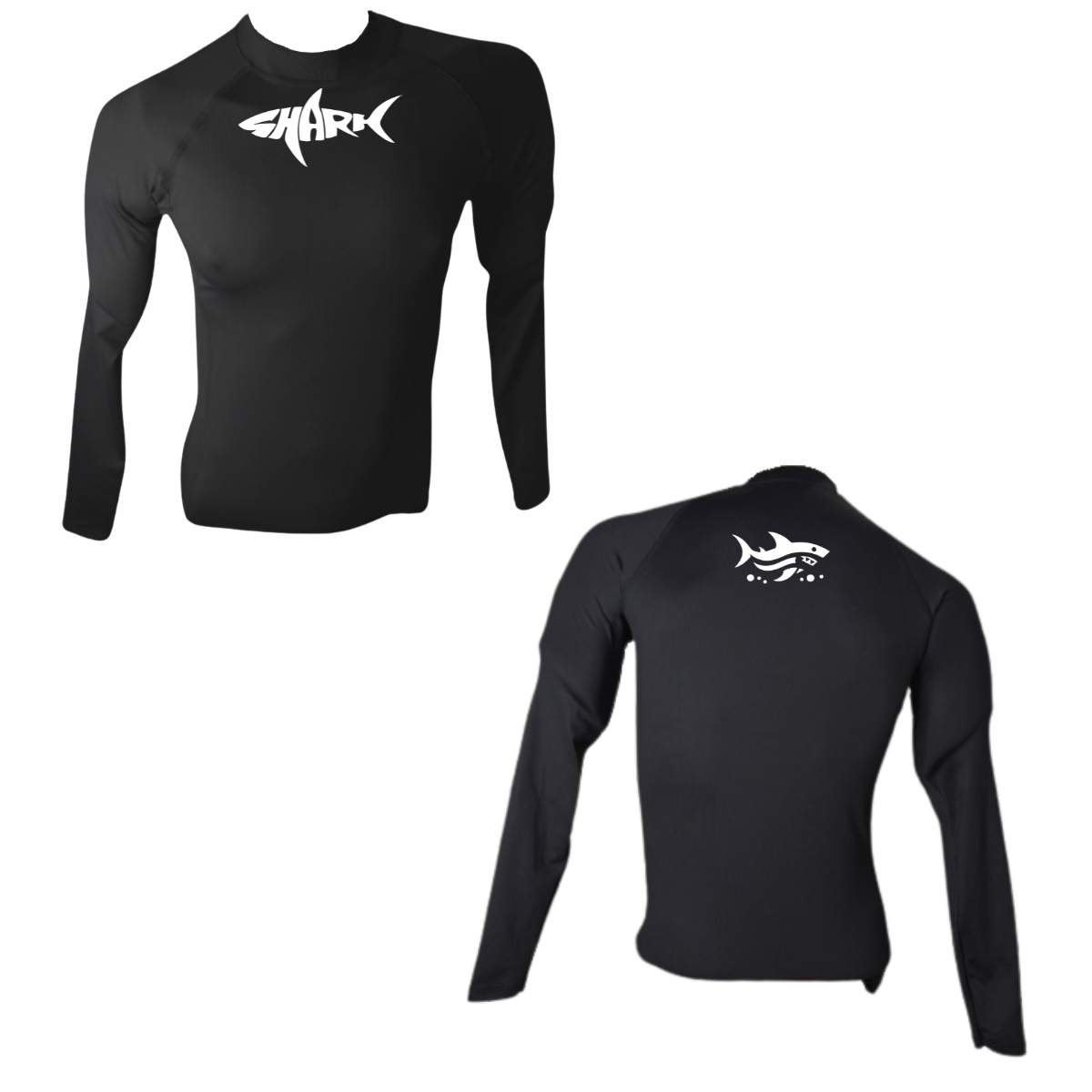 LICRA BRASILERA CON PROTECCIÓN UV AQUAMODA LBTBNH TIBURÓN NEGRO HOMBRE LOGO BLANCO REFLECTIVO