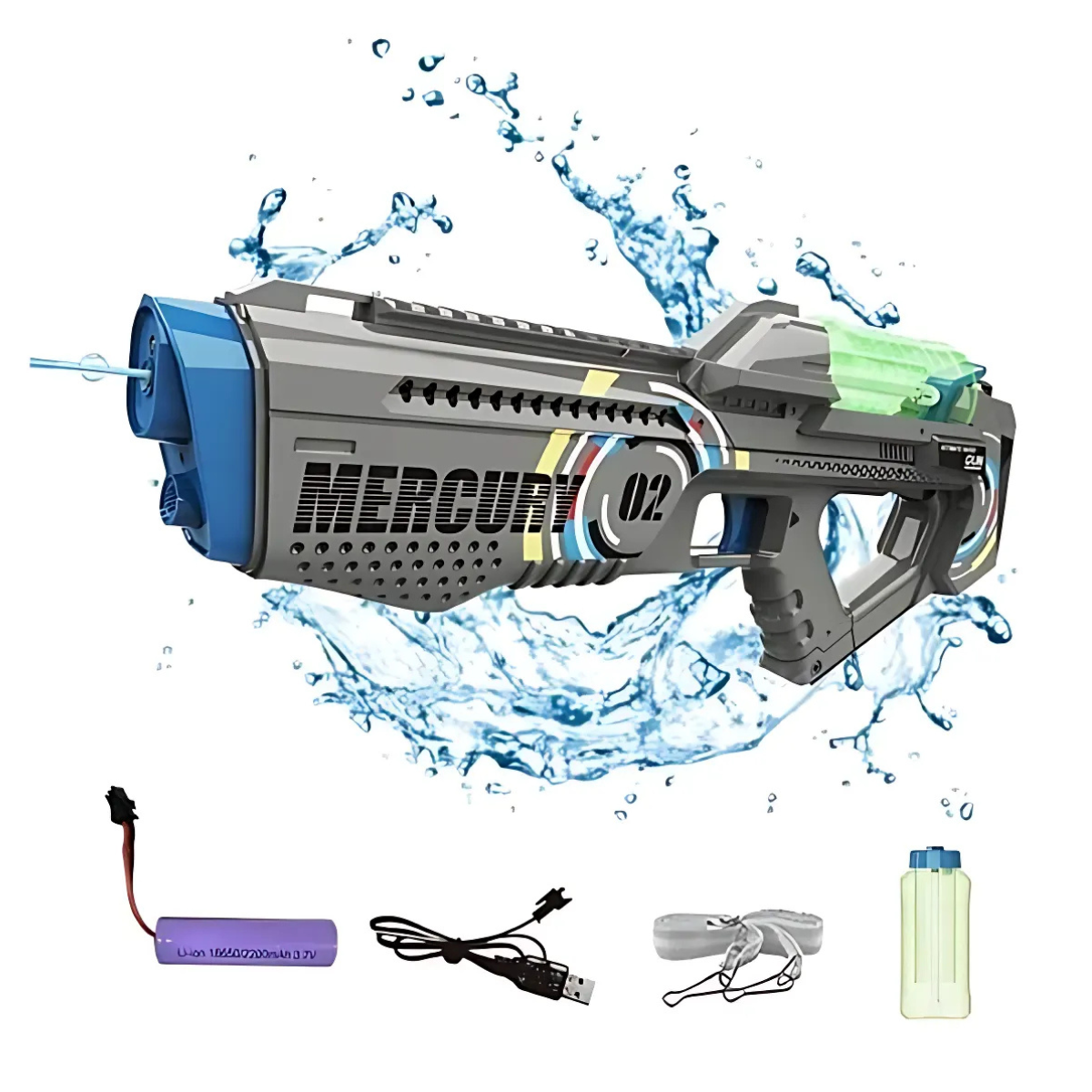 Pistola De Agua Eléctrica De Disparo Continuo Mercury M2