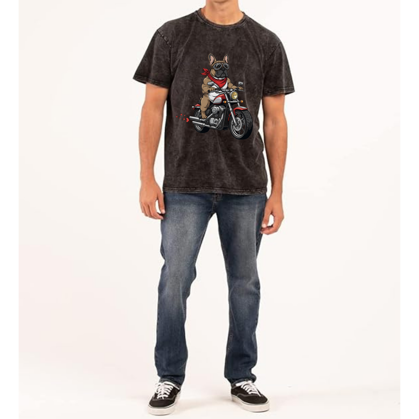 POLO EFECTO ACID WASH BULL MOTO
