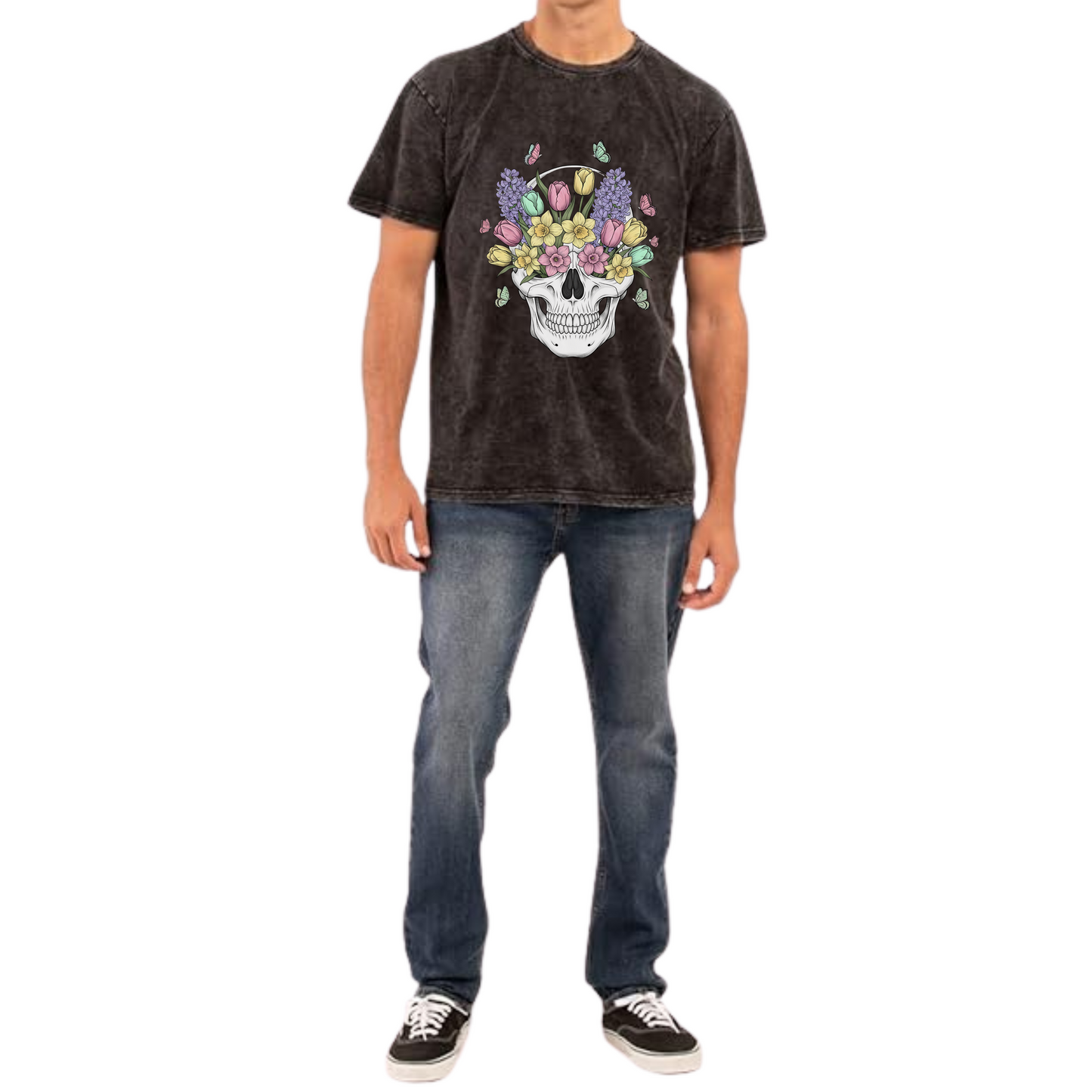 POLO EFECTO LAVADO FLORES
