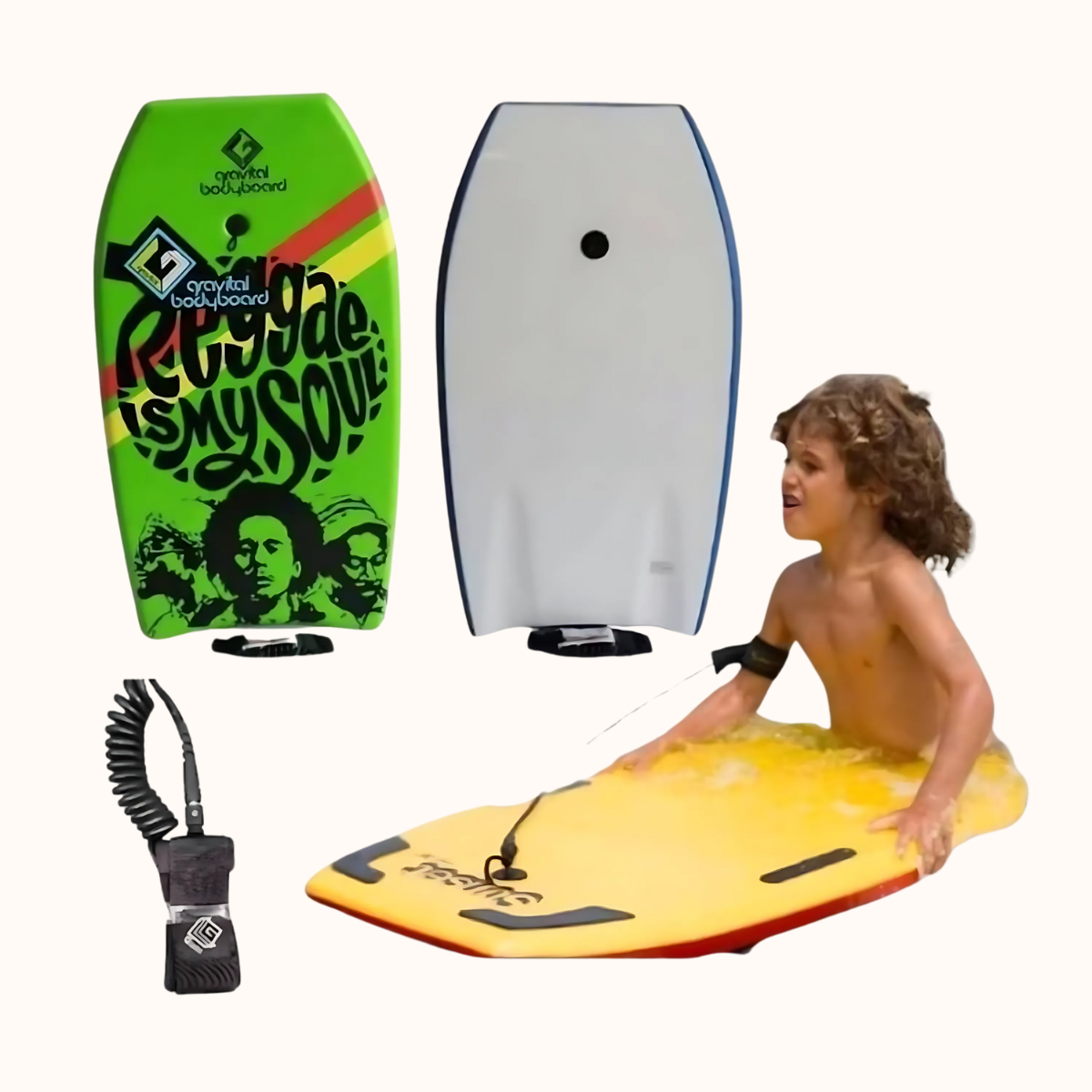 Tabla de bodyboard verde bob marley Gravital  37