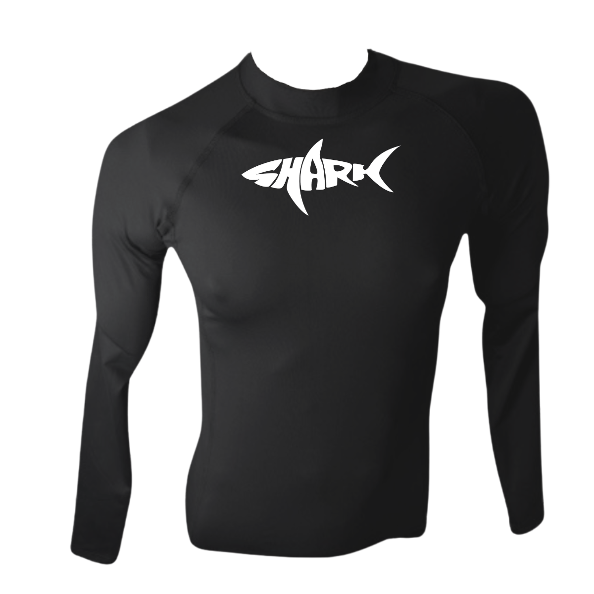 LICRA BRASILERA CON PROTECCIÓN UV AQUAMODA LBTBNH TIBURÓN NEGRO HOMBRE LOGO BLANCO REFLECTIVO
