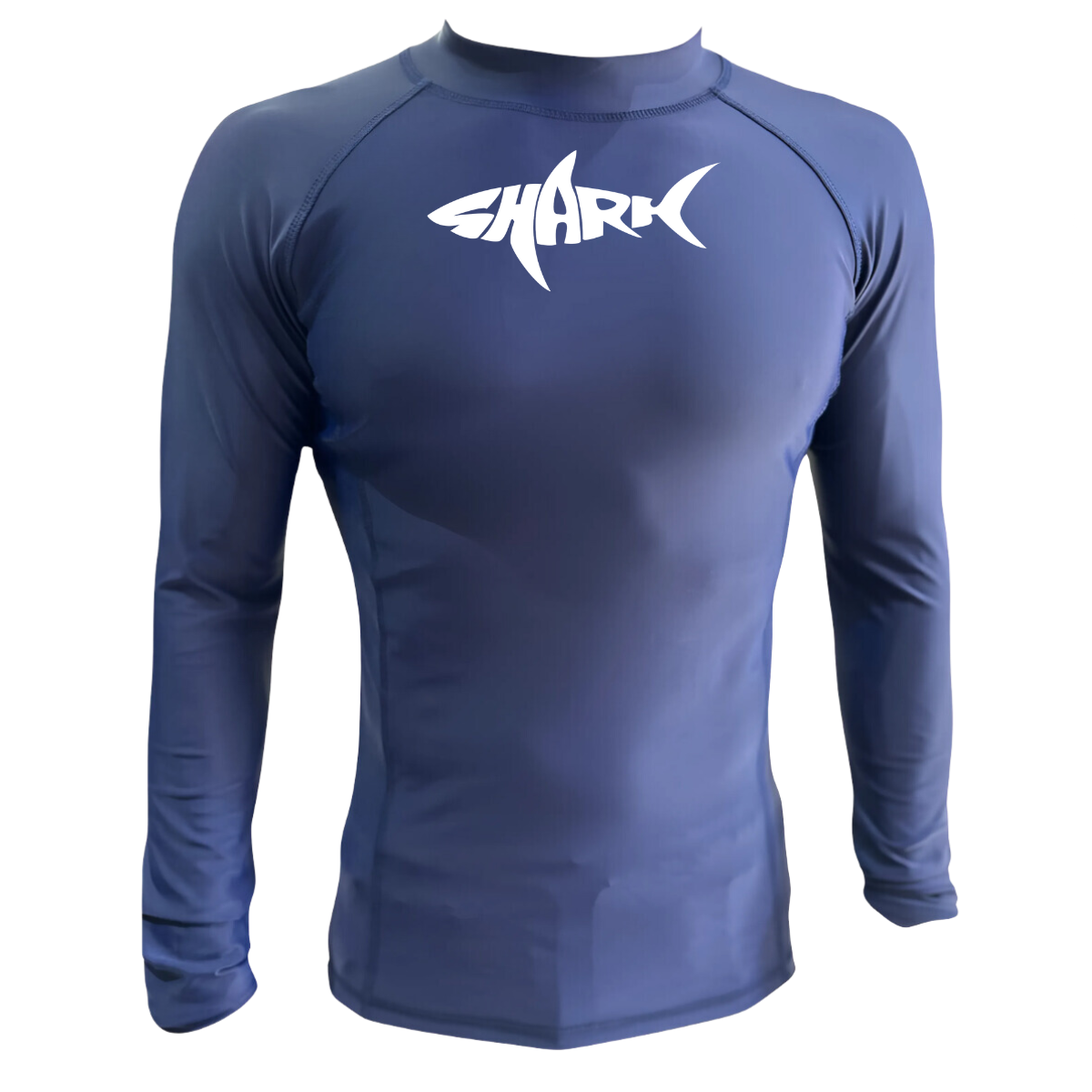 LICRA CON PROTECCIÓN UV AQUAMODA LAMTBAH TIBURON AZUL HOMBRE LOGO BLANCO REFLECTIVO