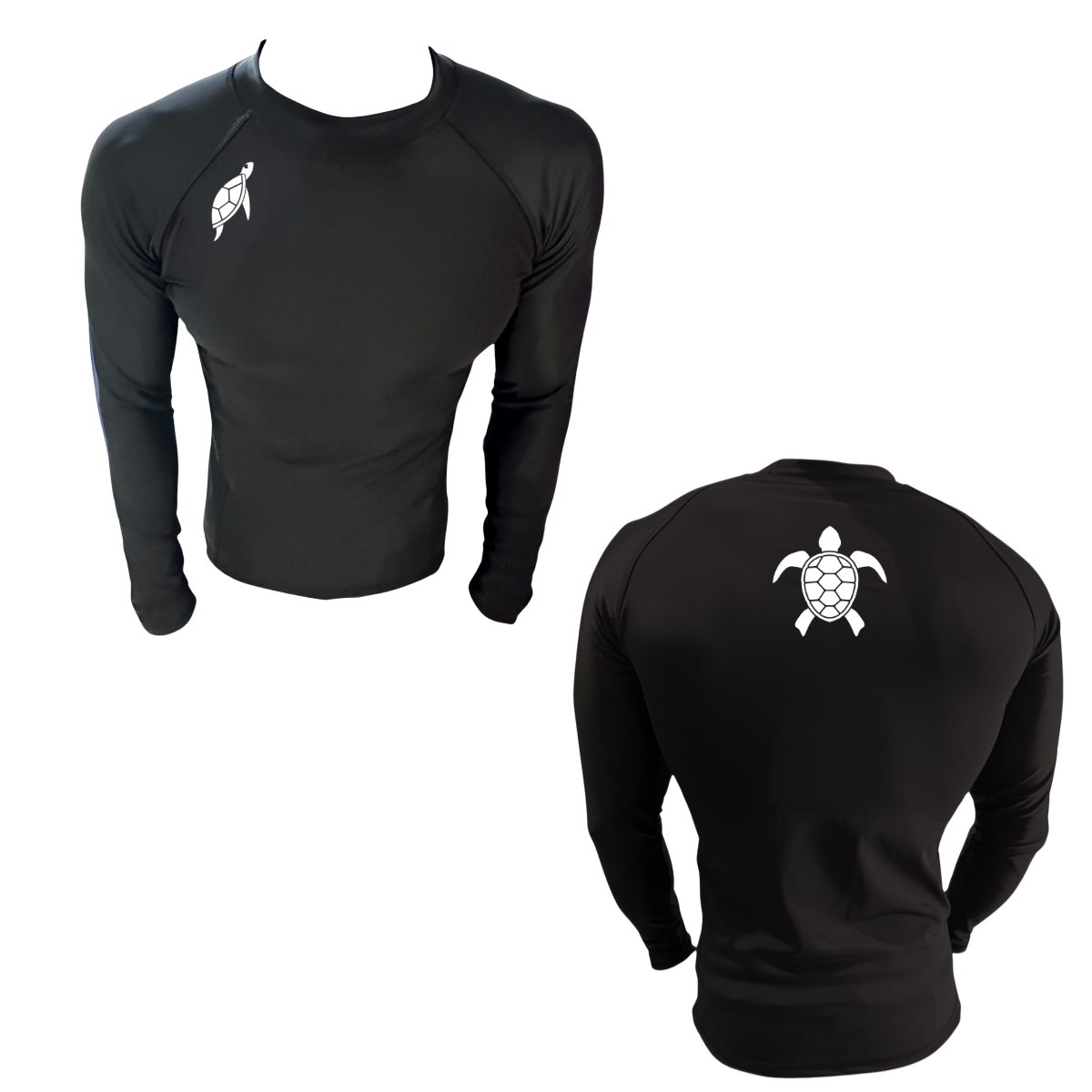 LICRA CON PROTECCIÓN UV AQUAMODA LAMTMNH TORTUGA MARINA NEGRA HOMBRE LOGO BLANCO REFLECTIVO