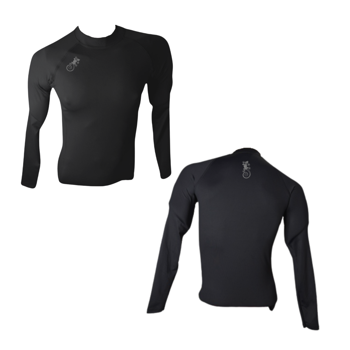 LICRA BRASILERA CON PROTECCIÓN UV AQUAMODA LBAMNLGH  NEGRA LOGO GRIS REFLECTIVO