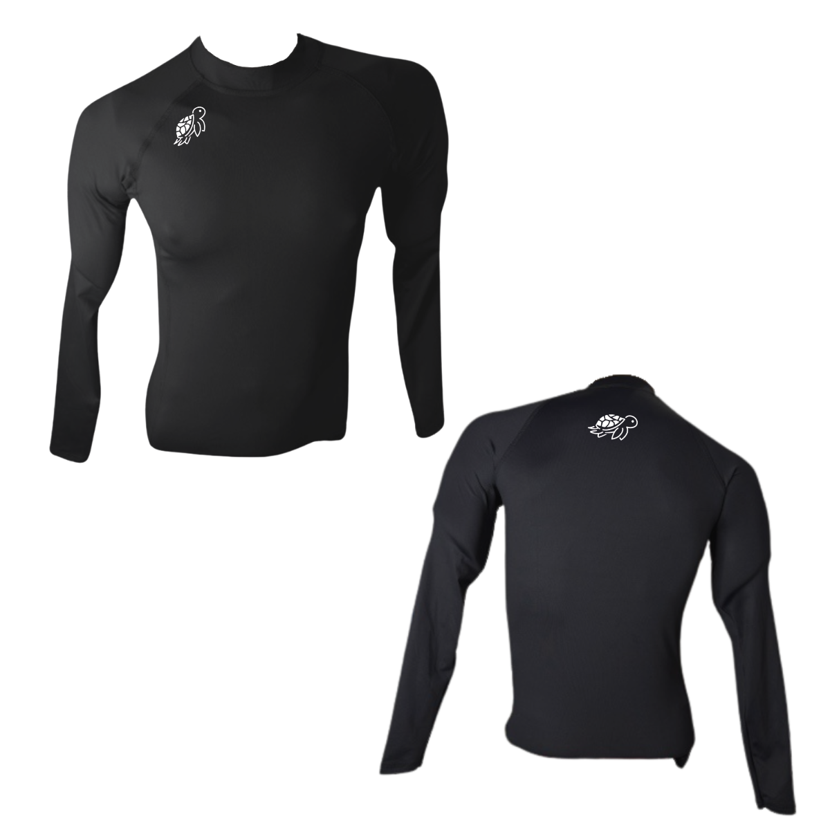 LICRA BRASILERA CON PROTECCIÓN UV AQUAMODA TORTUGA  LBAMTONH NEGRO  LOGO BLANCO REFLECTIVO