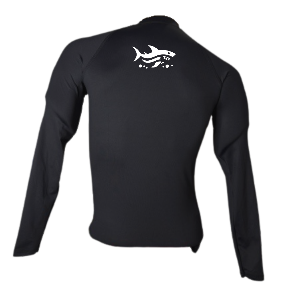 LICRA BRASILERA CON PROTECCIÓN UV AQUAMODA LBTBNH TIBURÓN NEGRO HOMBRE LOGO BLANCO REFLECTIVO