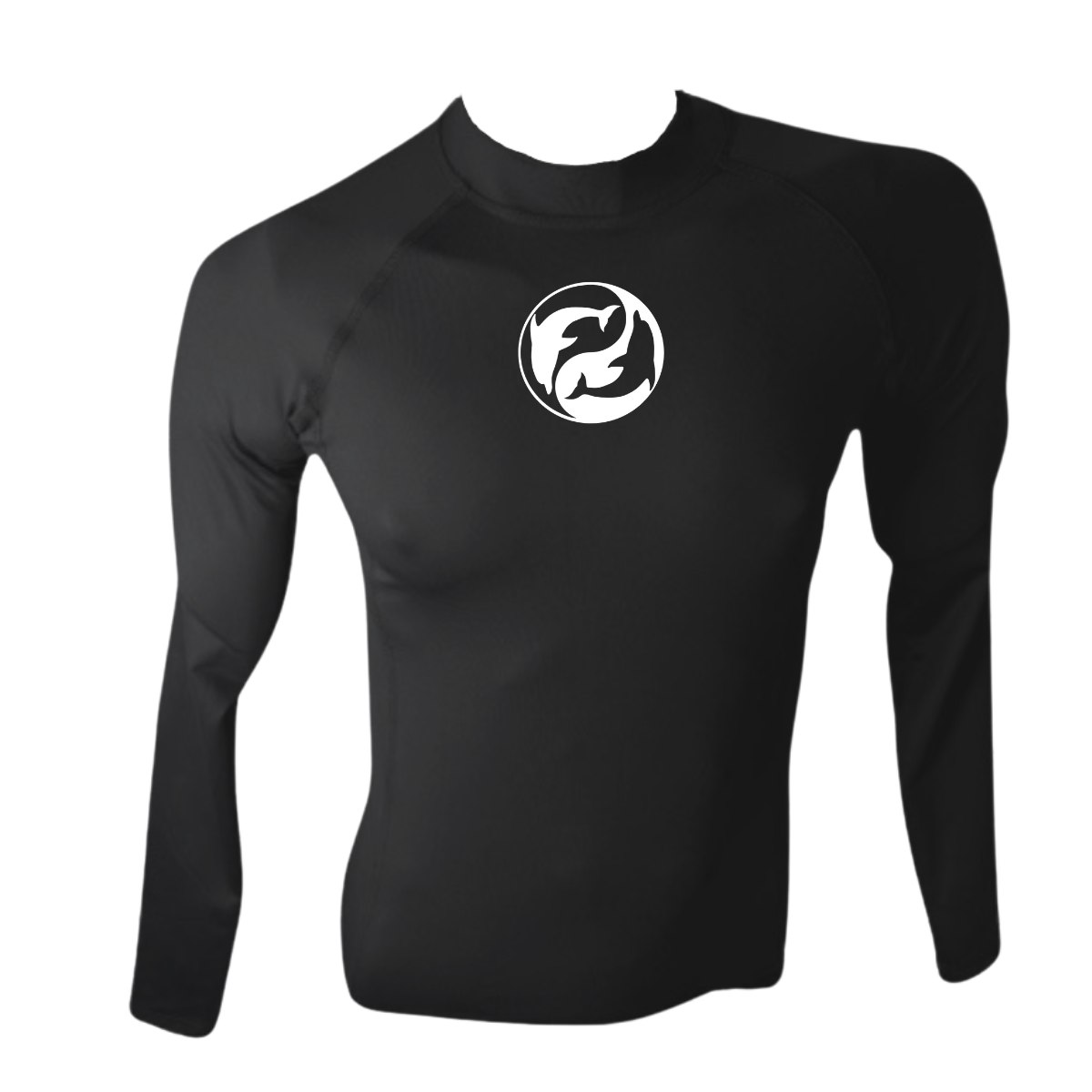LICRA BRASILERA CON PROTECCIÓN UV AQUAMODA LBAMDENH DELFIN NEGRO HOMBRE LOGO BLANCO REFLECTIVO
