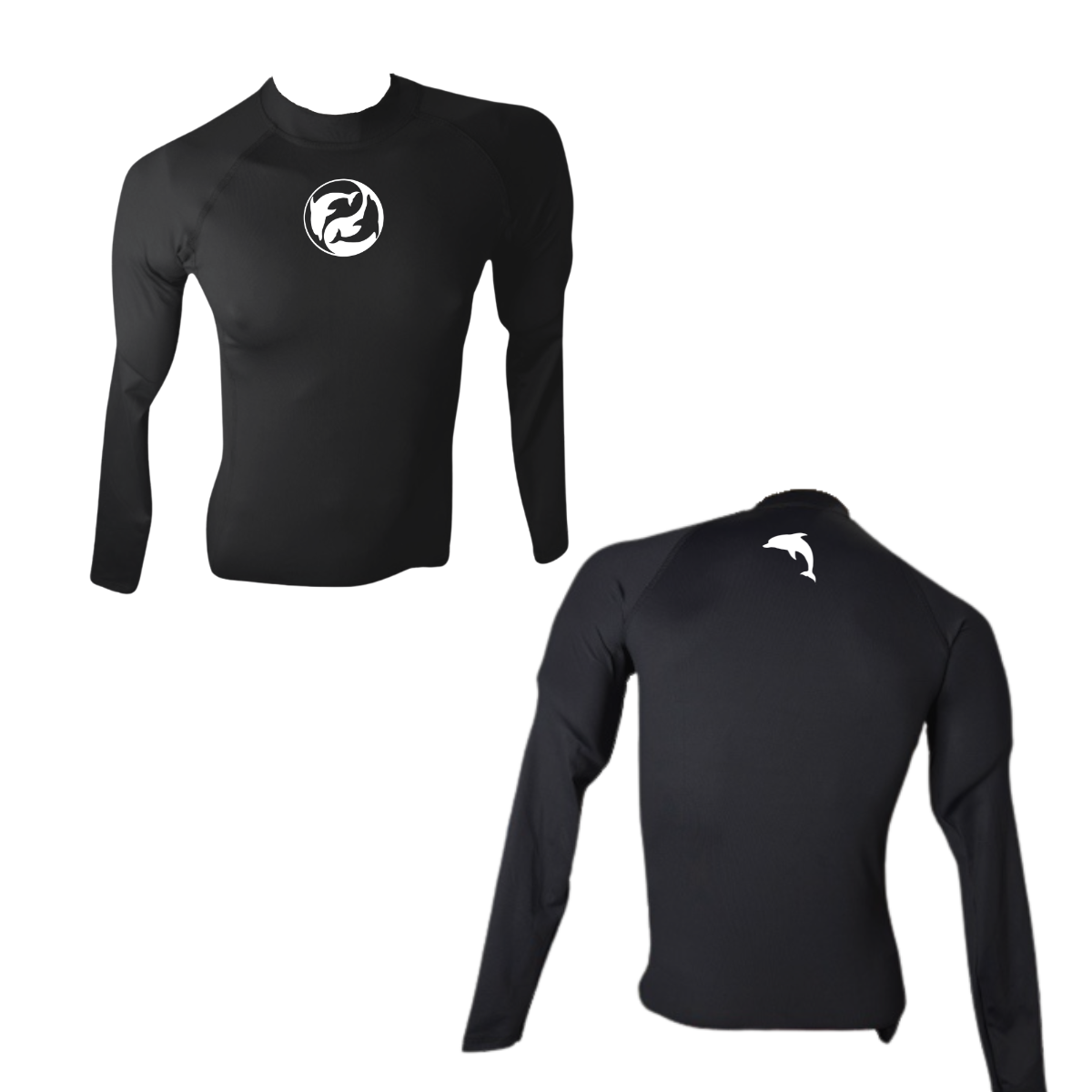 LICRA BRASILERA CON PROTECCIÓN UV AQUAMODA LBAMDENH DELFIN NEGRO HOMBRE LOGO BLANCO REFLECTIVO