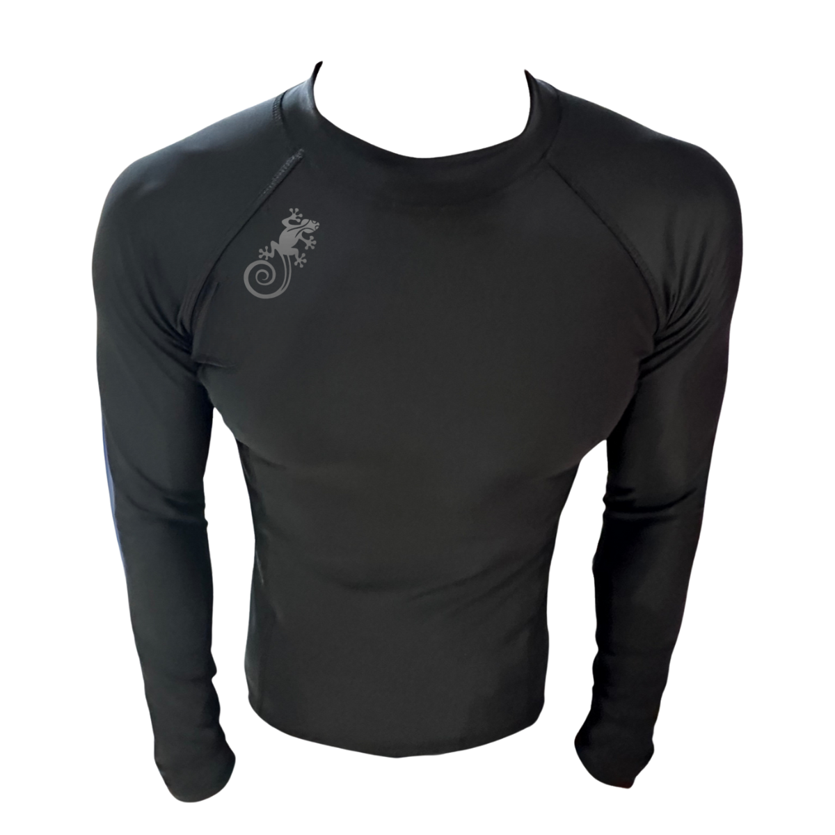 LICRA CON PROTECCION UV AQUAMODA LAMHNLGR HOMBRE NEGRO LOGO GRIS REFLECTIVO