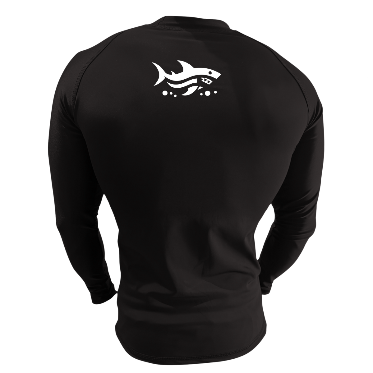 LICRA CON PROTECCIÓN UV AQUAMODA LAMTBPLNH TIBURÓN PLUS  NEGRO HOMBRE LOGO BLANCO REFLECTIVO