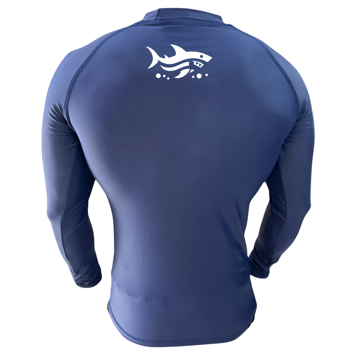 LICRA CON PROTECCIÓN UV AQUAMODA LAMTBAPLH PLUS TIBURÓN  AZUL LOGO BLANCO REFLECTIVO