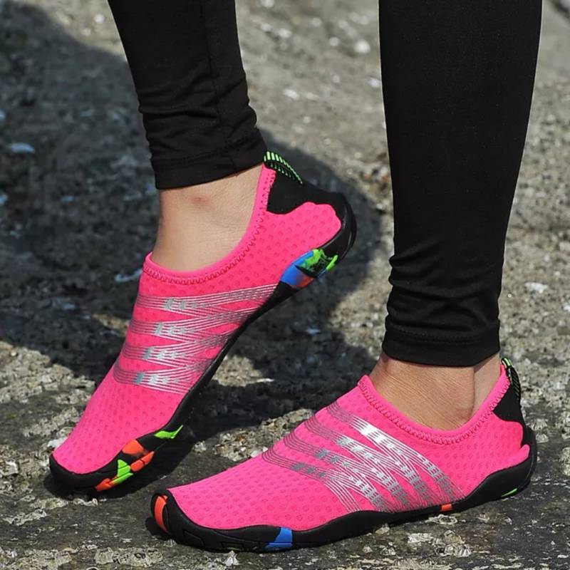 Aquashoes Zapatos Acuáticos AquaModa M1BFP  Fucsia Rayas Plateadas
