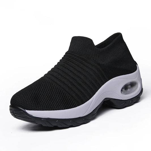 Zapatillas casuales con Capsula de mujer AQUAMODA M1ANB Negro suela blanca