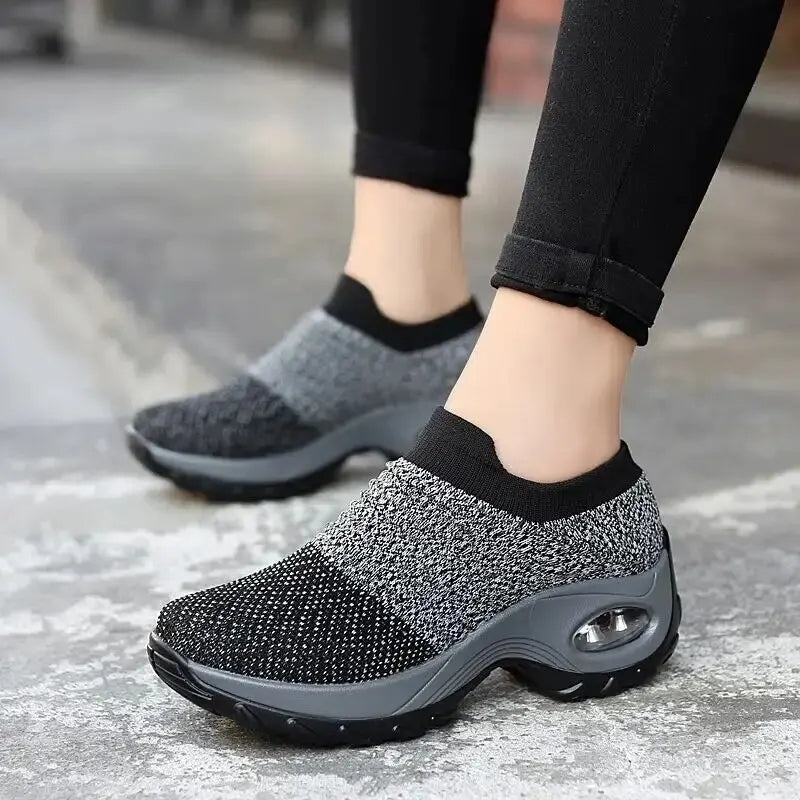 Zapatillas casuales con Capsula de mujer AQUAMODA M1APJ Plomo Jaspeado