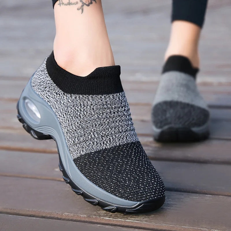 Zapatillas casuales con Capsula de mujer AQUAMODA M1APJ Plomo Jaspeado
